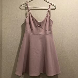 Likely Pink Purple V-Neck Cut Out Sleeveless Fit & Flare Mini Dress Sz 6